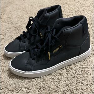 Adidas Black Leather High Tops